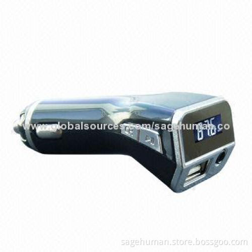 Smart FM Transmitter, 2.1A Output, Support USB Disk and Aux-in, Charge for All Mobile Phones